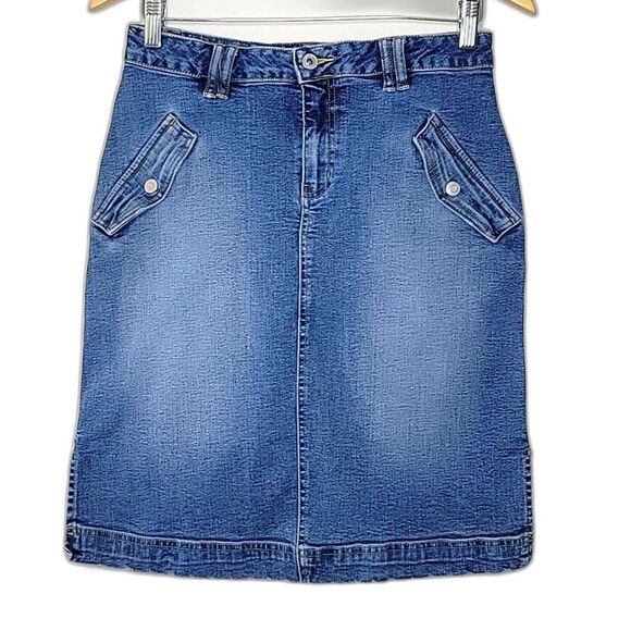 JAG JEAN Blue Denim Knee Length Casual Medium Wash Jeans Skirt size 6 - Picture 1 of 13
